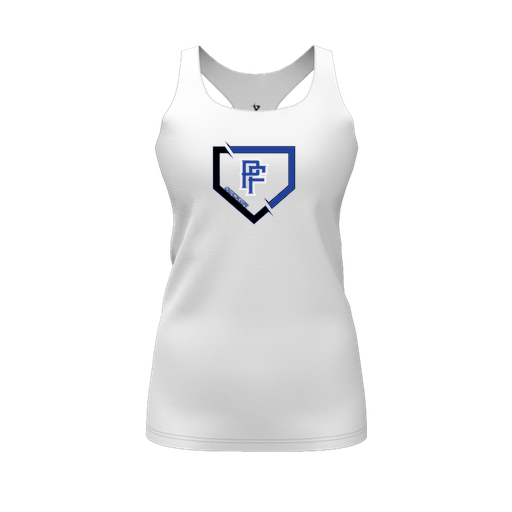[FT0TRBWH-FYS-LOGO1] Decker Racerback Tank Top (Female Youth S, White, Logo 1)