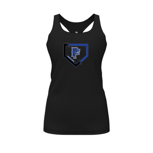 [CUS-DFW-RCBK-PER-BLK-FYS-LOGO1] Racerback Tank Top (Female Youth S, Black, Logo 1)