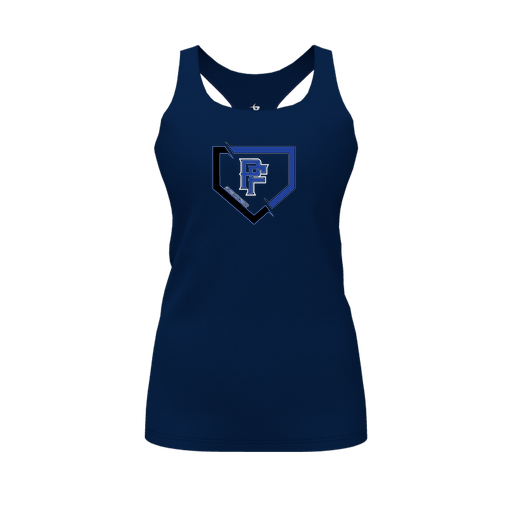 [FT0TRBNV-FYS-LOGO1] Decker Racerback Tank Top (Female Youth S, Navy, Logo 1)