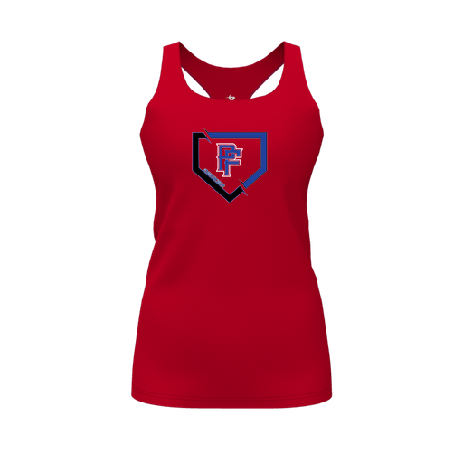 [CUS-DFW-RCBK-PER-RED-FYS-LOGO1] Racerback Tank Top (Female Youth S, Red, Logo 1)