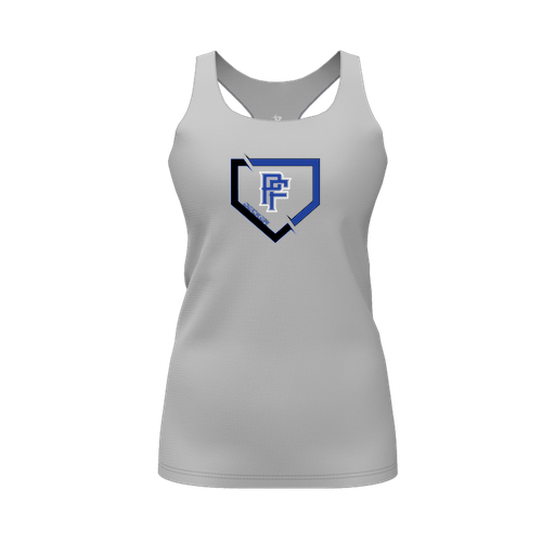 [CUS-DFW-RCBK-PER-GRY-FYS-LOGO1] Racerback Tank Top (Female Youth S, Gray, Logo 1)