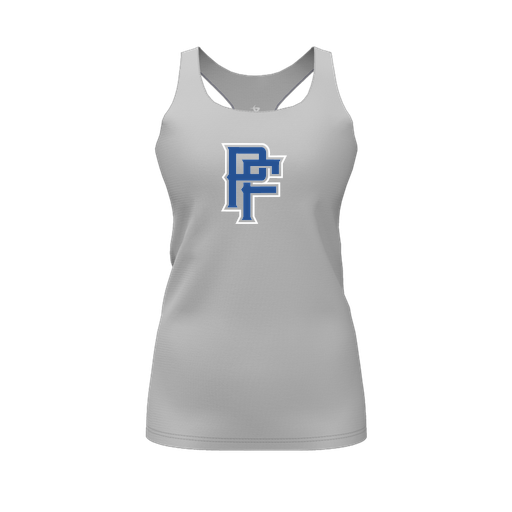 [CUS-DFW-RCBK-PER-GRY-FYS-LOGO3] Racerback Tank Top (Female Youth S, Gray, Logo 3)