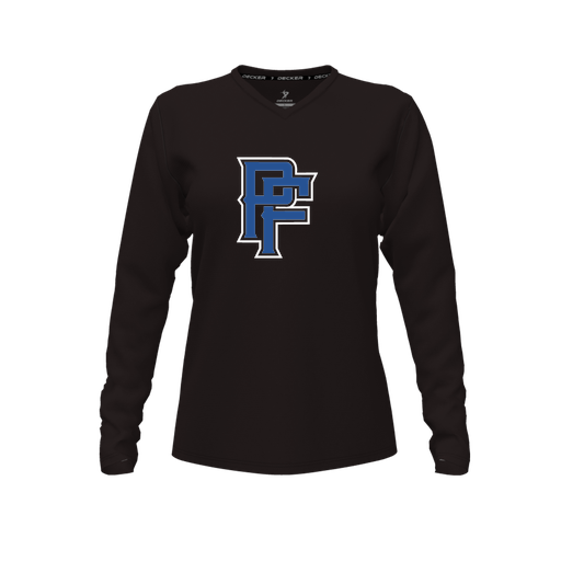 [FTLVCFBK-FYXS-LOGO3] Comfort T-Shirt (Female Youth XS, Black, V Neck, Logo 3, Long Sleeve)