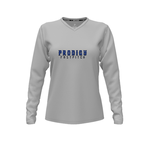 [FTLVCFGY-FYXS-LOGO2] Comfort T-Shirt (Female Youth XS, Gray, V Neck, Logo 2, Long Sleeve)