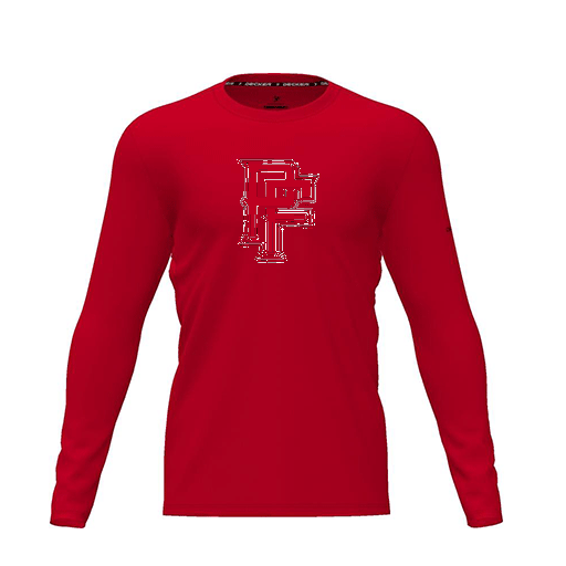 [FTLCDFRD-YXS-LOGO3] Dri Fit Performance T-Shirt (Youth XS, Red, Logo 3, Long Sleeve)