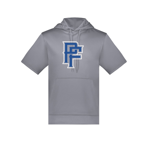 [6871.059.S-LOGO3] Men's Dri Fit Short Sleeve Hoodie (Adult S, Gray, Logo 3)