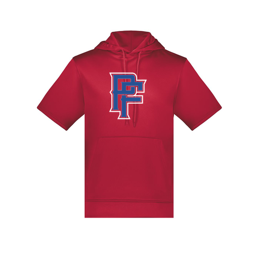 [6871.083.S-LOGO3] Men's Dri Fit Short Sleeve Hoodie (Adult S, Red, Logo 3)