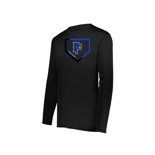 [222823.080.S-LOGO1] Youth LS Smooth Sport Shirt (Youth S, Black, Logo 1)