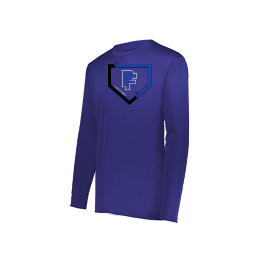 [222823.747.S-LOGO1] Youth LS Smooth Sport Shirt (Youth S, Purple, Logo 1)