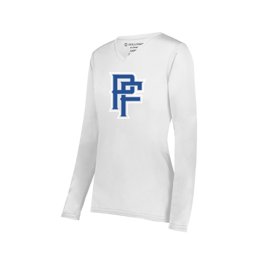 [222824.005.S-LOGO3] Ladies LS Smooth Sport Shirt (Female Adult S, White, Logo 3)