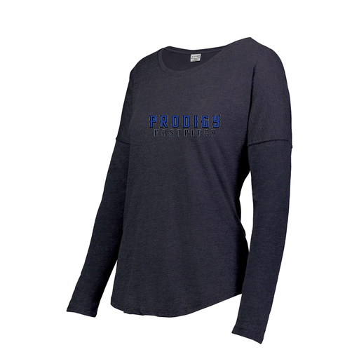 [3077.72N.S-LOGO2] Ladies LS Ultra-blend T-Shirt (Female Adult S, Navy, Logo 2)