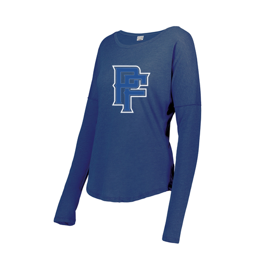 [3077.U55.S-LOGO3] Ladies LS Ultra-blend T-Shirt (Female Adult S, Royal, Logo 3)