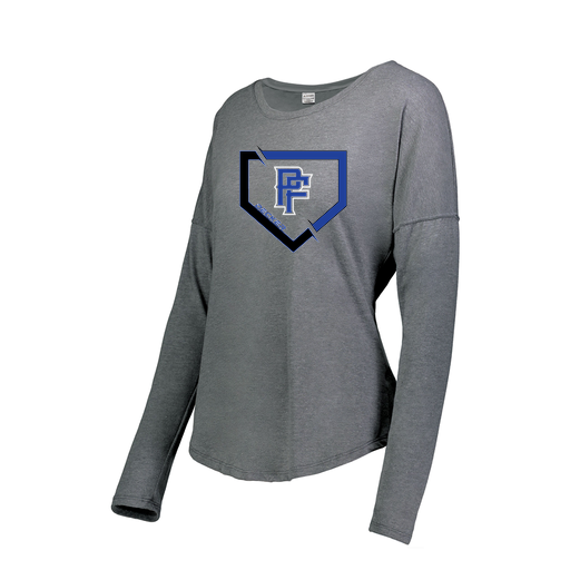 [3077.013.XS-LOGO1] Ladies LS Ultra-blend T-Shirt (Female Adult XS, Gray, Logo 1)